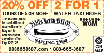 Discount Coupon for Tampa Water Taxi & Tours